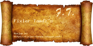 Fixler Tamás névjegykártya